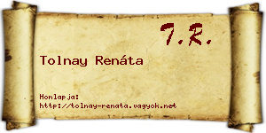 Tolnay Renáta névjegykártya
